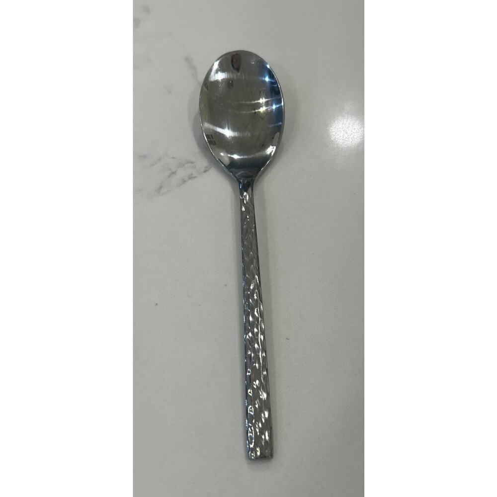 Brandani‎ Soup Spoon 7” Diamond Pattern 18/10 Stainless Steel made in Italy